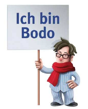 BoxaGrippal-Figur mit Schild Ich bin Bodo